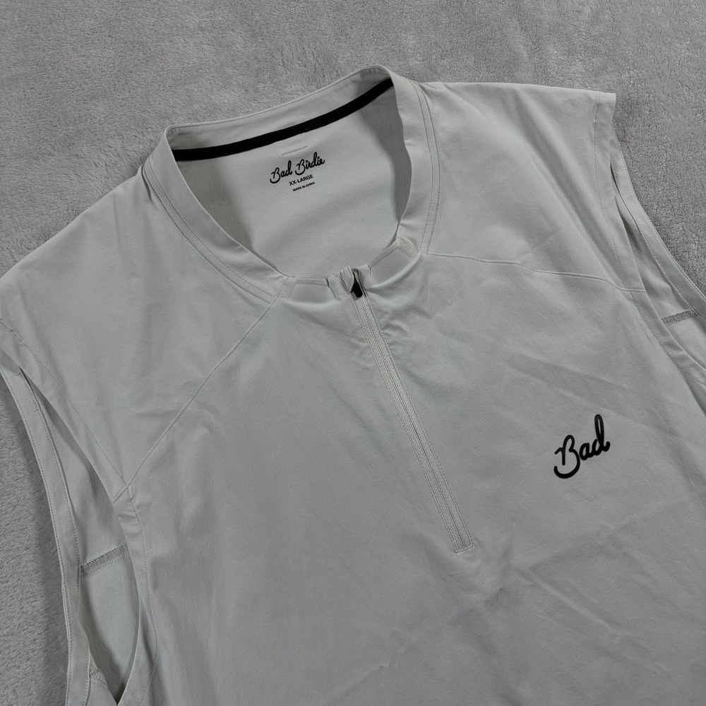 Bad Birdie LW Vest Mens 2XL Glacier Gray Stretch Moisture‎ Wicking 1/4 Zip Golf